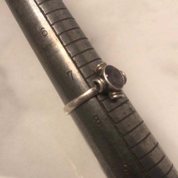 Faceted amethyst handmade 925 sterling silver ring size 7.5 - Picture 5 of 5